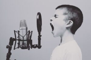 microphone, boy, studio